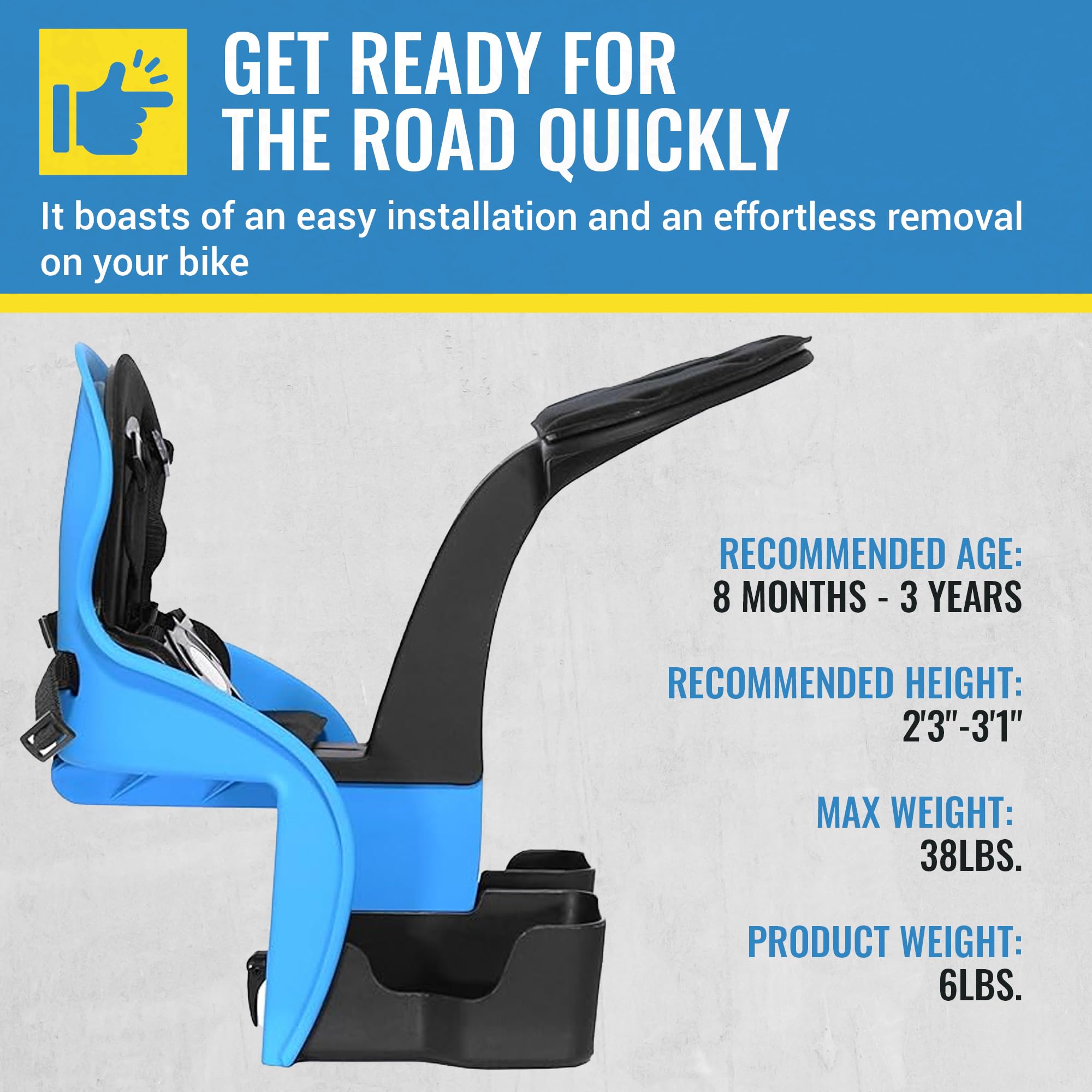 KaZAM Kangaroo Classic Front Mount Bicycle Child Seat