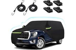 BETERNY Car Cover for 2007-2024 Chevrolet Tahoe/Cadillac Escalade/GMC Yukon, 6 Layers Heavy Duty Waterproof Sun Rain UV Dust Snow Protection Outdoor Tahoe Car Cover with Cotton Lining and Zipper Door-Black
