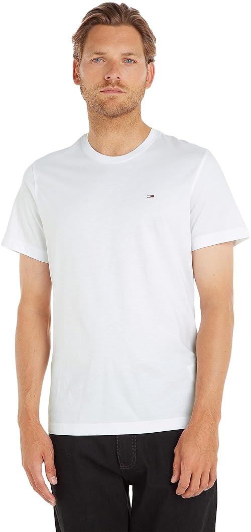 Tommy Jeans Men's Tjm Xslim Jersey Tee Dm0dm04411 S/S T-Shirt, White (Classic White 100), S