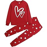 NUBEEHOHO Girls Fall Winter Outfits Cartoon Animal Long Sleeve Crewneck Sweatshirt Top+Sweatpant 2 Piece Clothing Set 3-9T