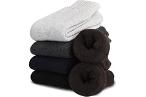 VoJoPi Wool Socks Mens Thick 5 Pairs Thermal Warm Winter Super Soft Cozy Boot Socks for Cold Weather, Size 7-12