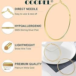 Large Gold Hoop Earrings for Women Big Gold Hoop
