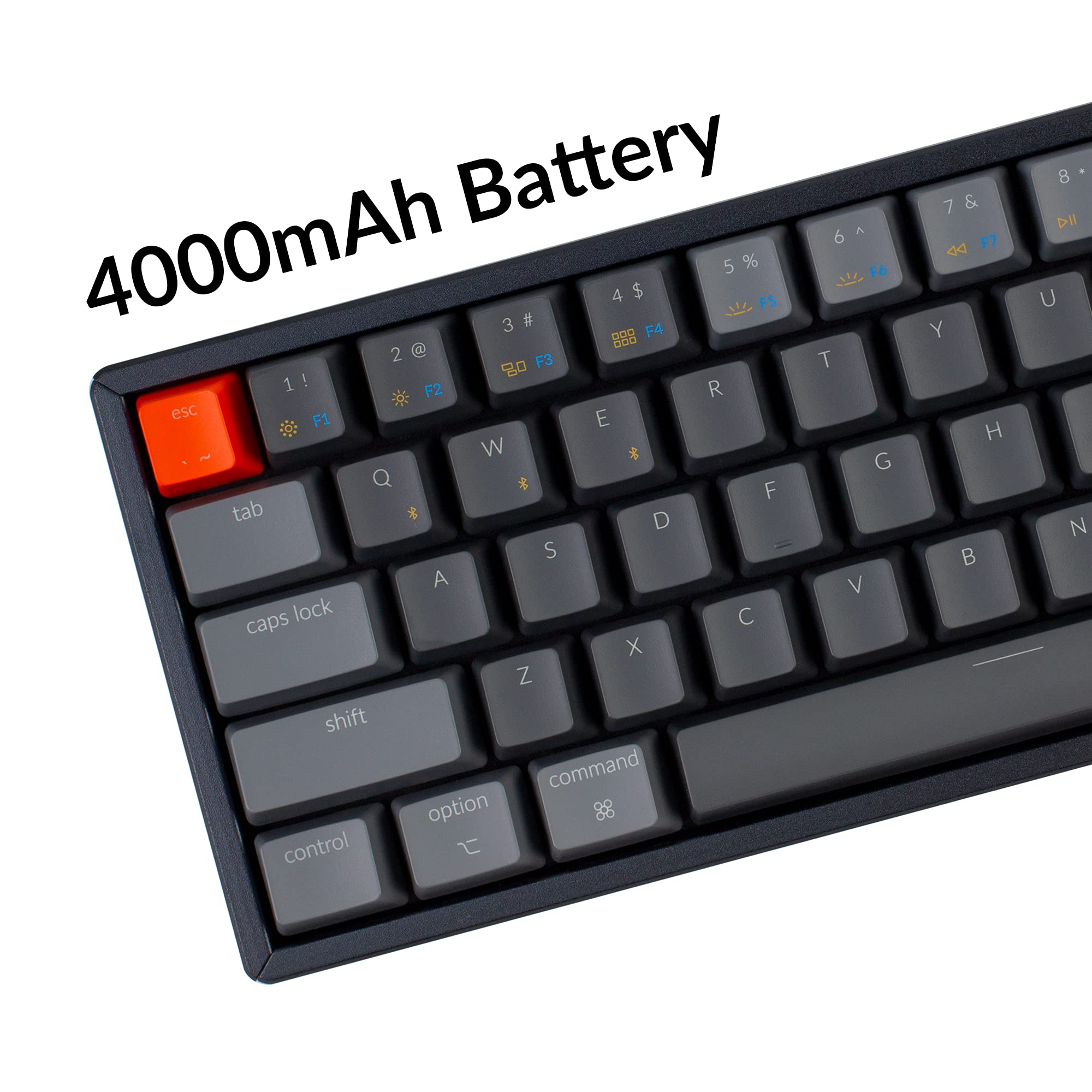 Keychron K12 60% Layout Bluetooth Wireless/USB Wired Mechanical Keyboard with Gateron G Pro Blue Switch/RGB Backlit/N-Key Rollover/Aluminum Frame, Compact 61-Key Computer Keyboard for Mac Windows…