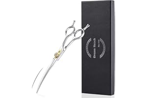 Dream Reach Professional Dog Grooming Straight, Curved, Thinning/Blending/Chunking Scissors Kit, JP-440C Stainless Steel Pet 