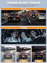 PRUVEEO 360 Degree View 4 Channel Dash Cam Front