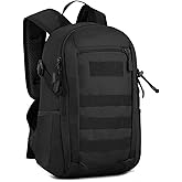 HUNTVP 10L Tactical Backpack Small Backpack Mini Daypack Military MOLLE Rucksack Gear Tactical Assault Pack Bag for Hunting Camping Trekking(10L-Black)