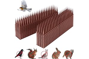 CHAOHUA Bird Spikes, 20 Pack Bird Deterrent Spikes for Small Squirrel Cat Woodpecker Crow and Raccoon, Pigeon Spikes for Outside Fences Walls and Roofs to Keep Birds Away