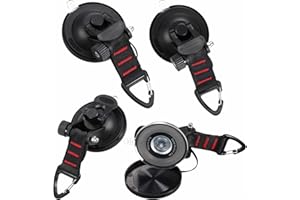 Naturezhen 4Pcs Heavy Duty Suction Cup Hooks, Aluminum Buckle Vacuum Suction Cup with Hooks, Outdoor Strong Suction Cups Anch