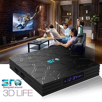 SrO Android TV Box, 4GB RAM / 32GB ROM, Android 9 TV Box, 4K Smart TV Box with WiFi, Bluetooth 4.1, AV, USB 3.0, SPDIF, for TV, Projector Any Display Device