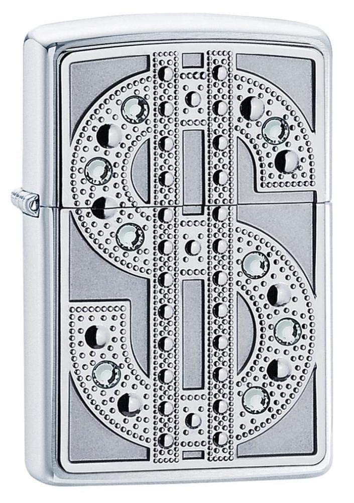 Zippo Bling Emblem Lighter - High Polished Chrome S,20904