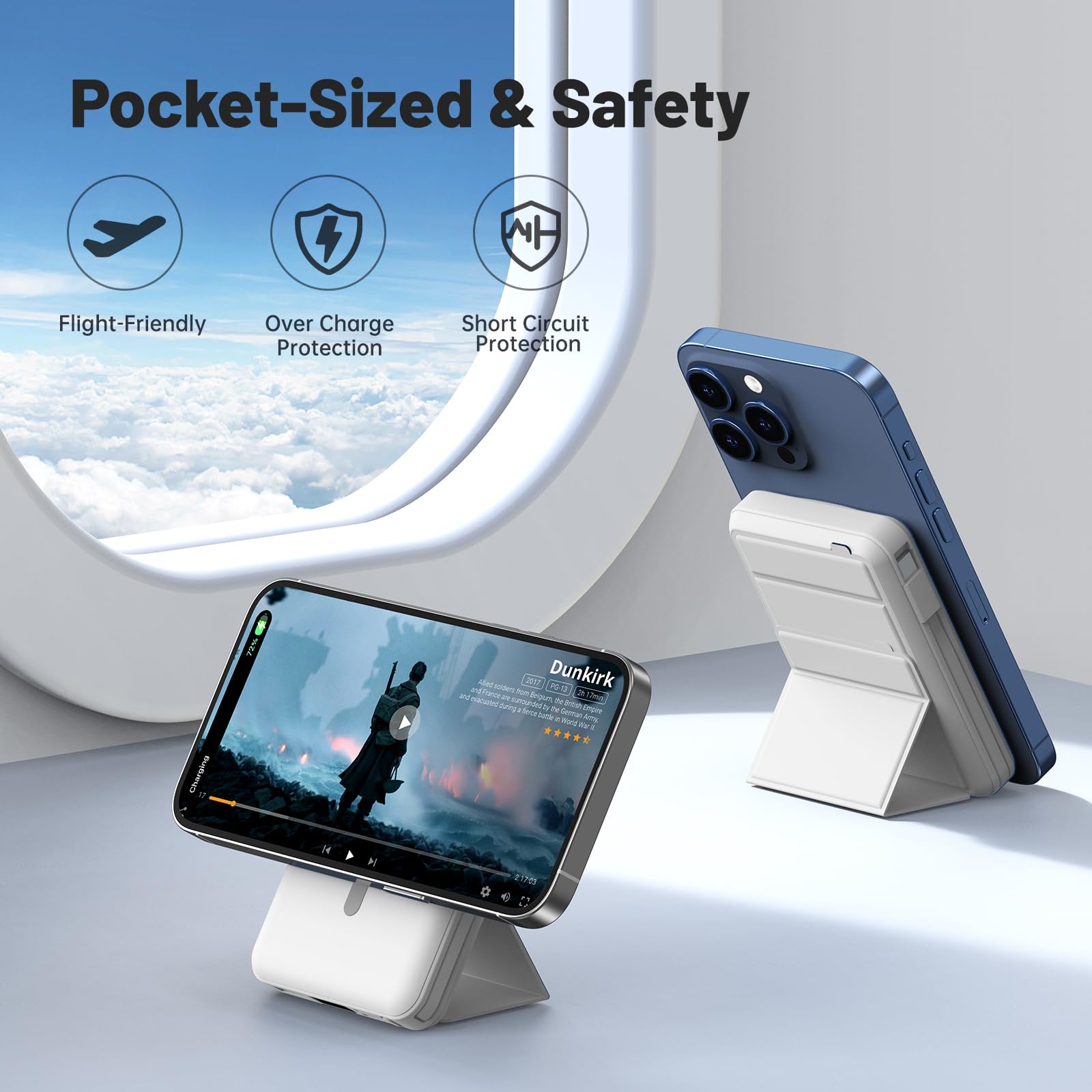 Azmuth Power Bank, für Magsafe Powerbank iPhone 10000mAh, Magnetische Power Bank Wireless Schnellladen mit LED Display Tragbares Ladegerät Akkuspack für iPhone 17/16/15/14/13/12/Pro/Pro Max