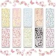 SIBLYMONA Korean Deco Stickers Set, Colorful Glitter Stickers with Ribbon Flower Style for Scrapbook Card DIY Decor Craft (Flower-10Pcs)
