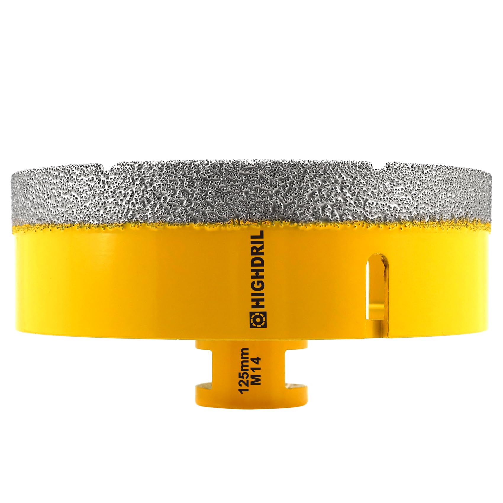 HIGHDRIL Diamond Core Drill Bit - 5"(125mm) with M14 Thread Dry drilling for Porcelain Tile Ceramic Granite Marble Stone Masonry Brick for Angle Grinders — image 1