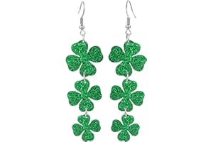 QIOJIRMU St Patrick's Day Earrings for Women Girls,Shamrock Dangle Earrings Green Clover Hat Drop Earrings Good Luck Hat earrings st. patricks day accessories Jewelry Gift
