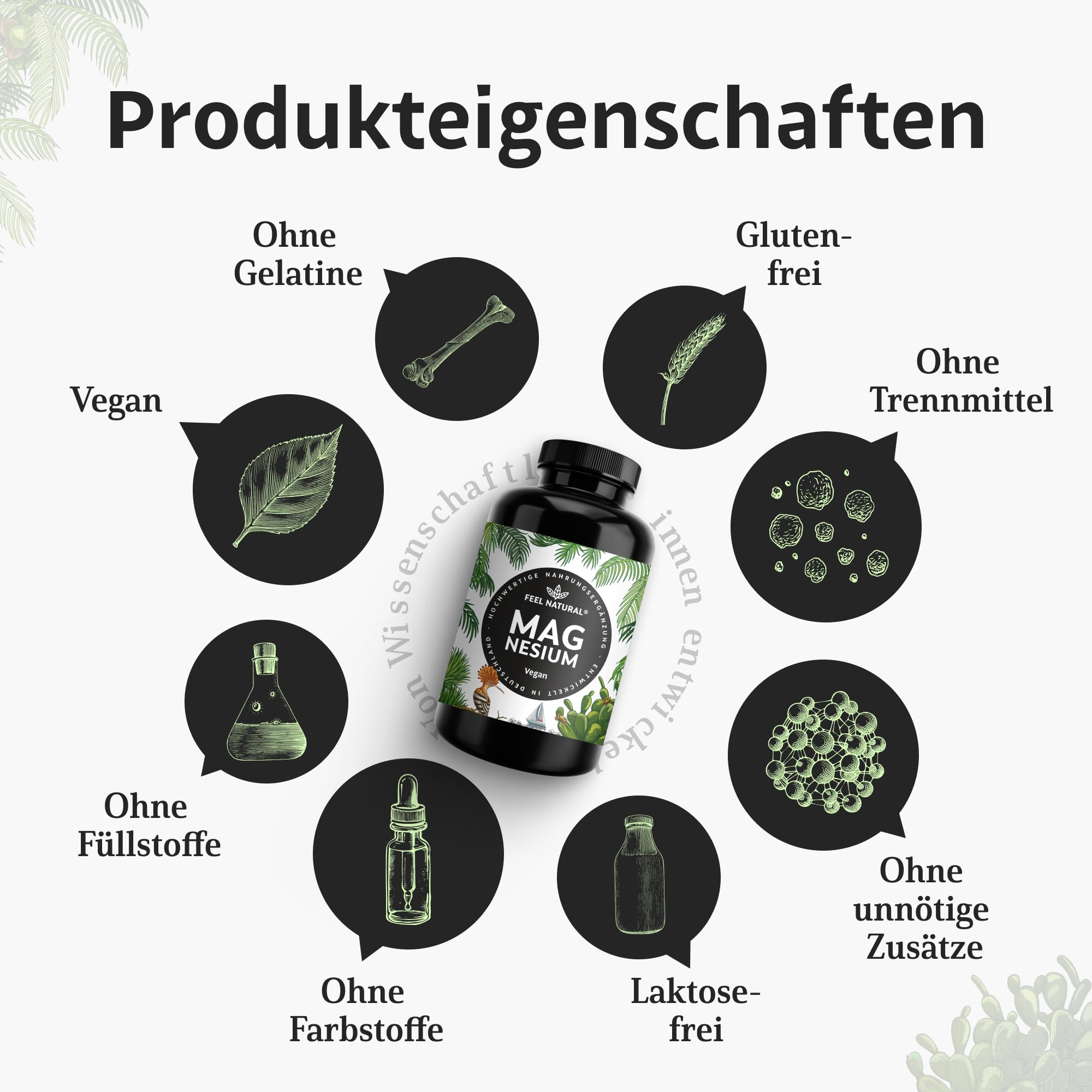 Magnesium hochdosiert Kapseln - 365 Stück (Jahresvorrat) - 664mg je Kapsel, davon 4 00mg elementares Magnesium - höherer Gehalt als andere Magnesiumformen - Laborgeprüft & Vegan 4