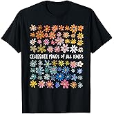 Celebrate Minds of All Kinds Flowers Neurodiversity Autism T-Shirt