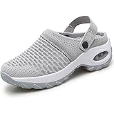 Trsorini Mules Clogs for Women Summer Air Cushion Platform Mesh Mules Sneaker Sandals for Female Lightweight Beach Shoes Outdoor Slippers Walking Shoes