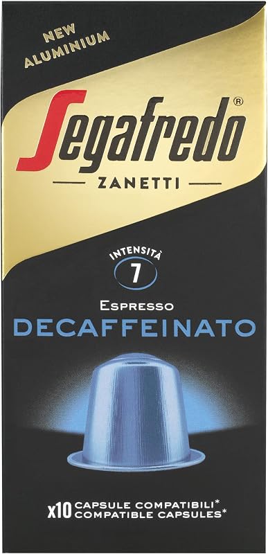 Zanetti 100 Cápsulas de Aluminio Compatibles con Nespresso Café Descafeinado con Método Natural (10 Cajas de 10 Cápsulas) - Adecuadas para Máquinas Nespresso Original