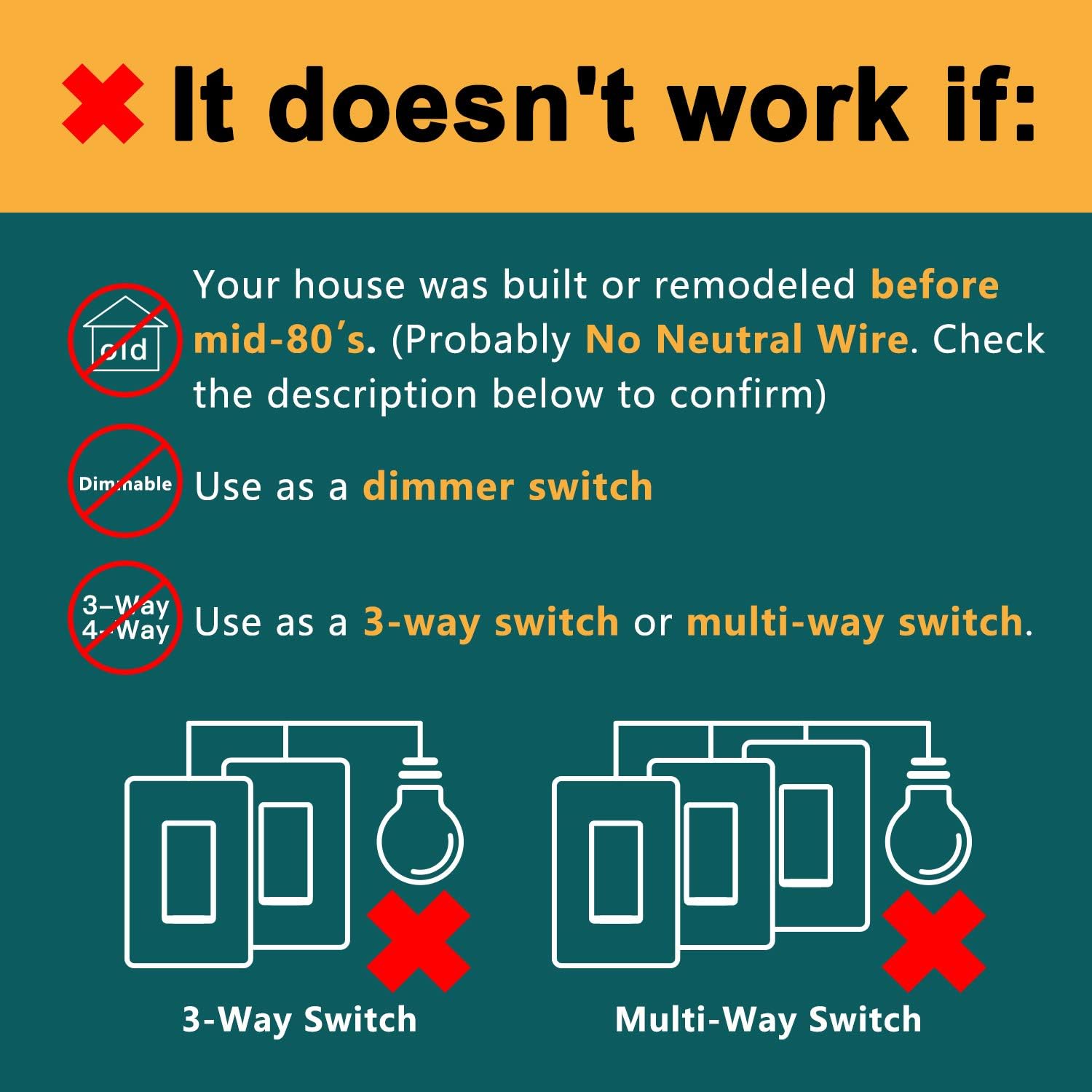 Single Pole Treatlife Smart Light Switch, 4 Pack, Neutral Wire Required, 2.4Ghz Wi-Fi Light Switch, Works with Alexa and Google Assistant, Schedule, Remote Control, Smart Home, ETL Listed, FCC - - 
