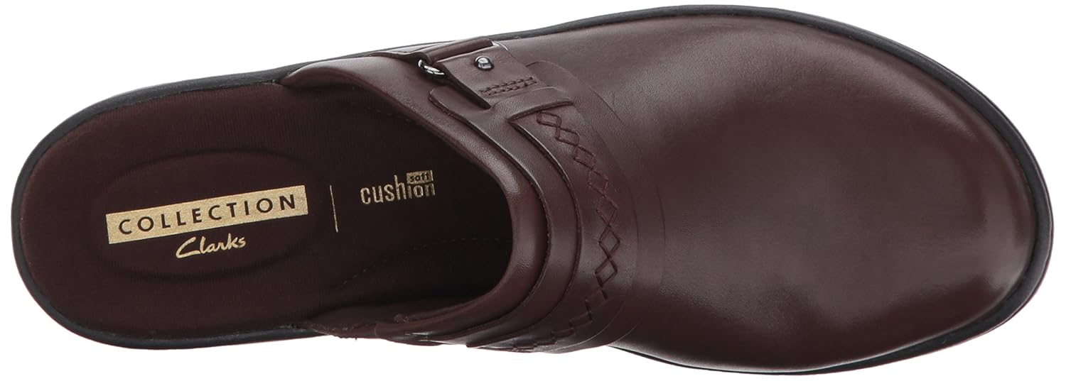 clarks women's delana amber mule black leather 5 b(m) us