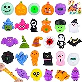 28Pcs Halloween Squishy Toys for Kids, Halloween Party Favors, Trick or Treat Goodie Bag Fillers, Kawaii Squishy Halloween Toys Gifts for Boys Girls Classroom Rewards