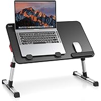 SAIJI Adjustable Laptop Stand, Portable Lap Desk with Foldable Legs, Notebook Standing Breakfast Tray Reading Desk for Sofa C