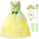 MDYCW Princess Belle Dress up Halloween Fairy Costume for Toddler Girls, Special Occasion Dresses Birthday Party, Yellow
