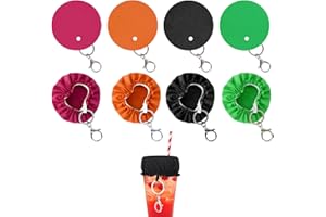 8pcs Drink Cup Shields, 2026 New Cap Drink Cover Scrunchie with Straw Hole Alcohol Safety Protection Covers for Girls Women B