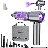 Vacuum/Air Duster Super Power Mini Car Vacuum Cleaner 4-in-1 air Blower Gun | 80,000 RPM Portable Rechargeable Dust Blower Gun, High Power Suction Pump, Car Interior Cleaning Detailing Kit for Home