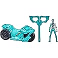 Power Rangers Dino Fury Rip N Go Sabertooth Battle Rider and Dino Fury Green Ranger 6-Inch-Scale Vehicle and Action Figure, Toys for Kids