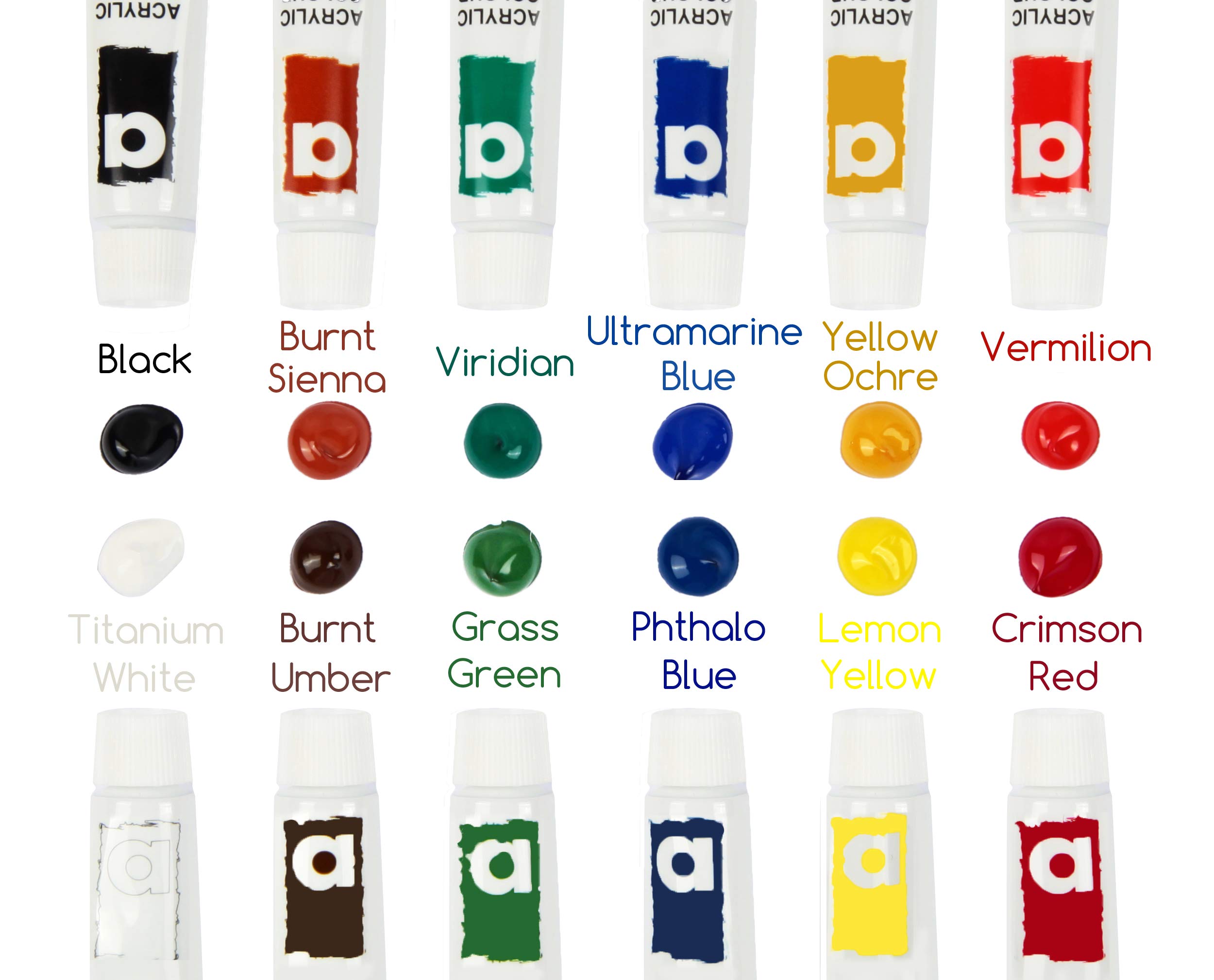 Falling in Art Beechwood Easel Box Set, 27 Pcs Tabletop Acrylic Paint Set, Portable Display Easel Stand with 12 Acrylic Paints, Canvas Panels and Brushes, Suitable for Beginners and Professionals