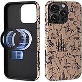 Toulas Case for iPhone 16 Pro Max,[Compatible with MagSafe]，Retro Western Cowboy Design Phone case,Hybrid Double-Layer Protection,Shockproof Fingerprint Resistant