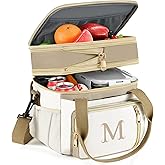 LOKASS Personalized Lunch Bag for Women Work, 16L Initial Insulated Lunch box for Adult/Womens Gift,Personalized Valentines Gift Leakproof Lunchbag with Adjustable Shoulder Strap, Cooler Bag-M