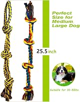 Decyam Dog Rope Toys Large Medium 2 Pack 100% Cotton Heavy Duty XL view 2