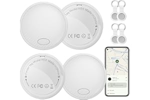 Android Tracker Tag 4 Pack, Smart Tag Bluetooth Key Finder Work with Google Find My (Android Only), Item Locator for Luggage,