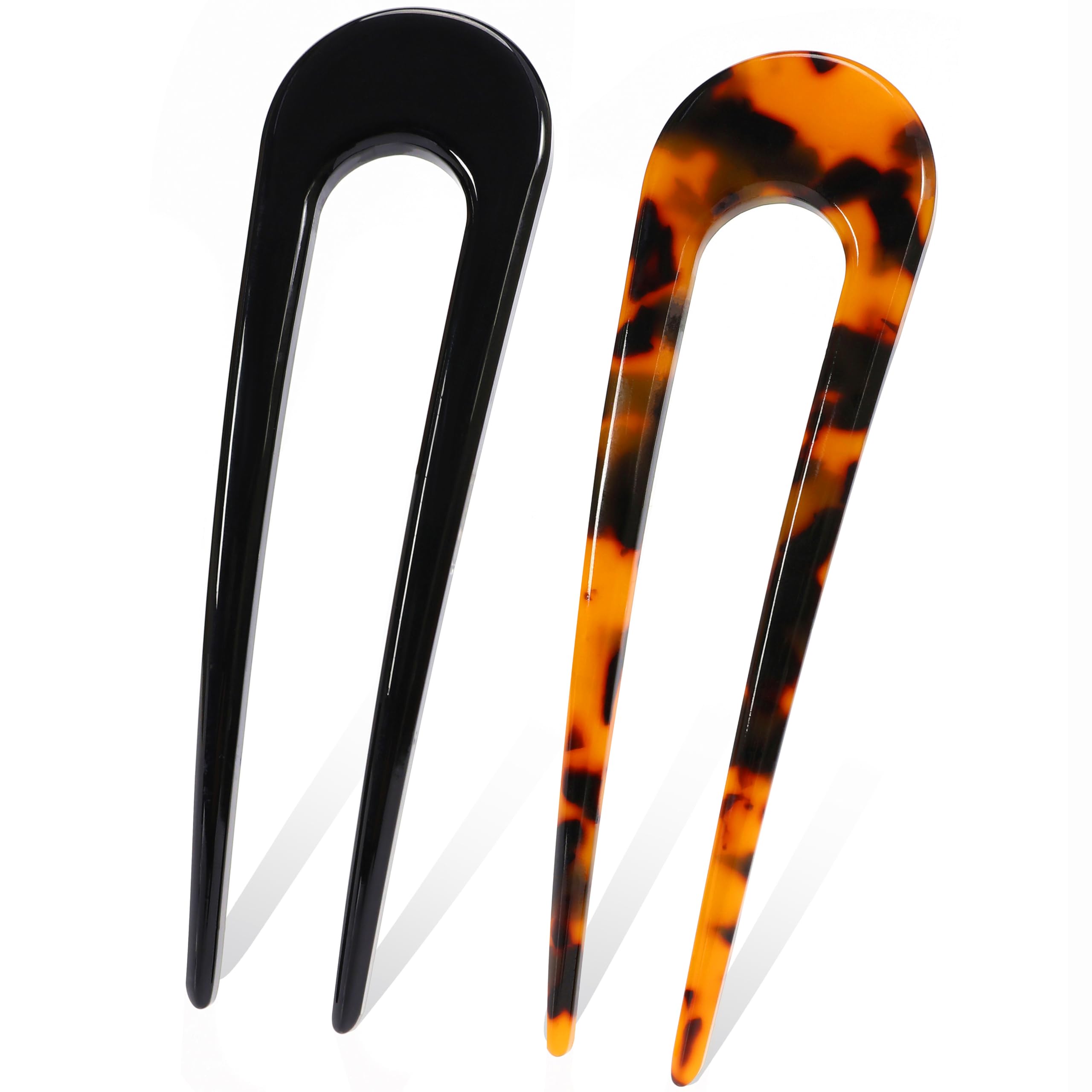 FSMILING 2 Pieces French Twist Hair Pins U Shape Hair Pins for Women Thin Thick Hair