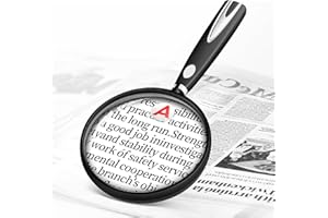 HQGZQL 10X 30X Magnifying Glass for Reading, Handheld Magnifier for Reading, 90mm Magnifying Glass Scratch Resistant Lens, Soft Handle for Close Work Book Newspaper Nature Exploration, Hobby