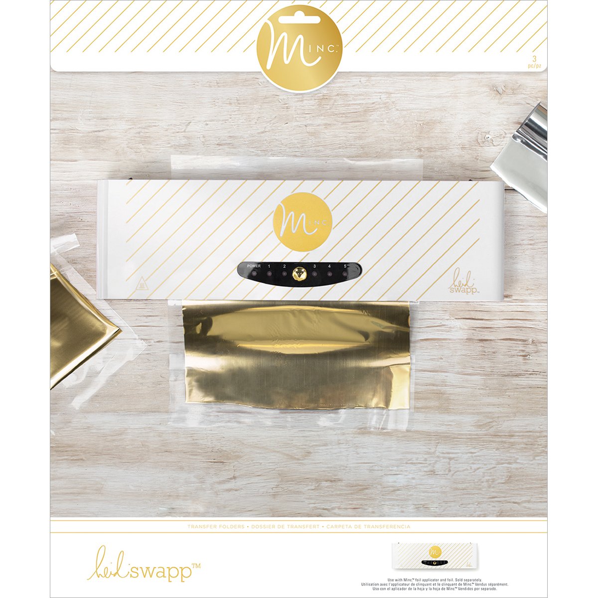 American Crafts Heidi Swapp Accessory Mink-Transfer Folders-6.25 x 12/12.25 x 14 (3 Pieces), Foil