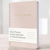 Beautiful Daily Planner And Notebook With Hourly Schedule - Spiral Notebook | Aesthetic Spiral to Do List Notepad to Easily Organize Your Tasks and Appointments - School or Office Supplies for Women