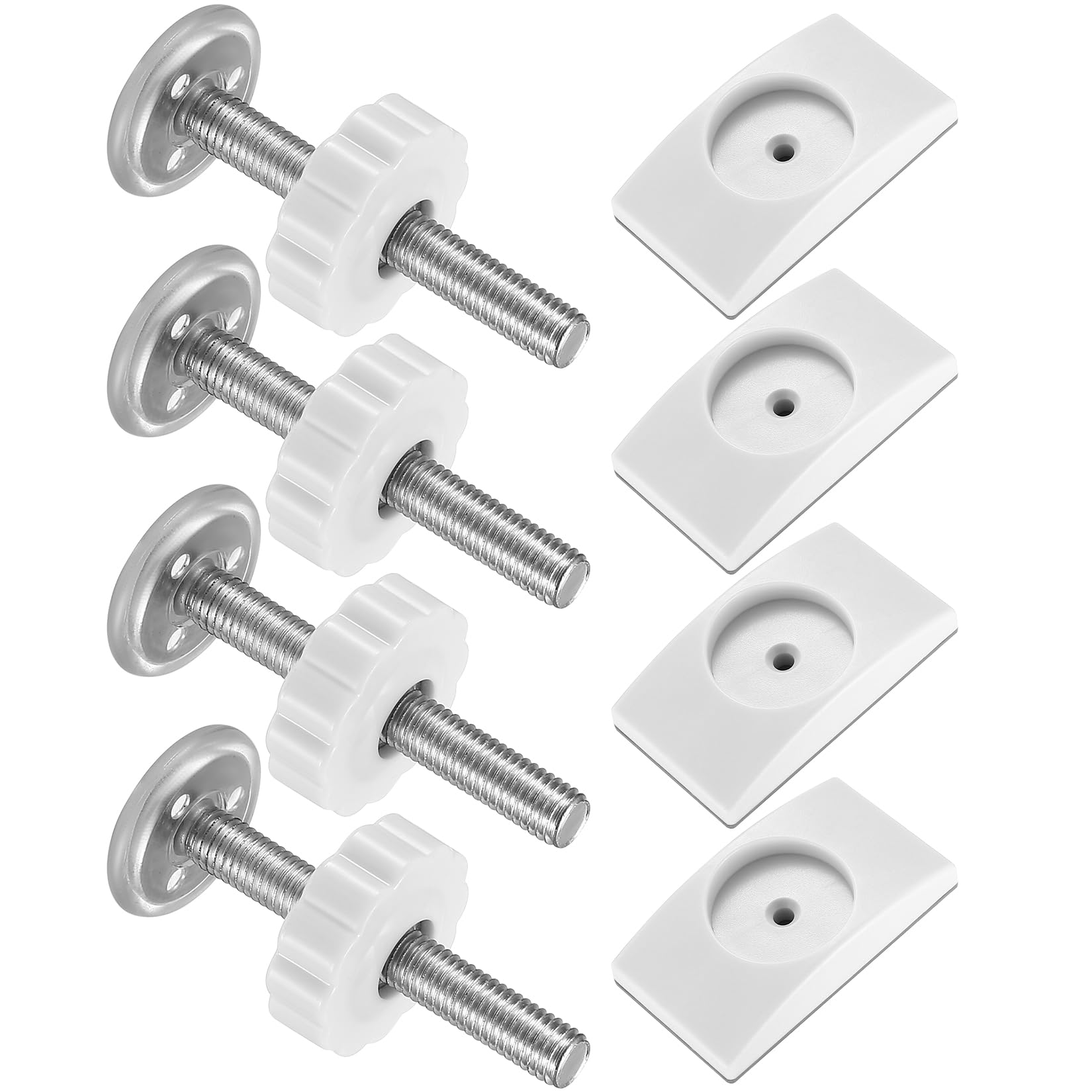 8 Pcs Baby Gate Extension Kit: 4 Baby Gate Extension Rods + 4 Safety Dog Baby Gate Wall Protector, Pressure Mounted Baby Gate Threaded Spindle Rods for Baby Pet Dog Door Safety Stair Gate Extension