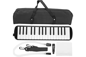 BOXWIZARD Melodica for children and adults 32 keys including carrying case Versatile playing fun IRIN musical instrument with a robust mouth piano to learn(Black)