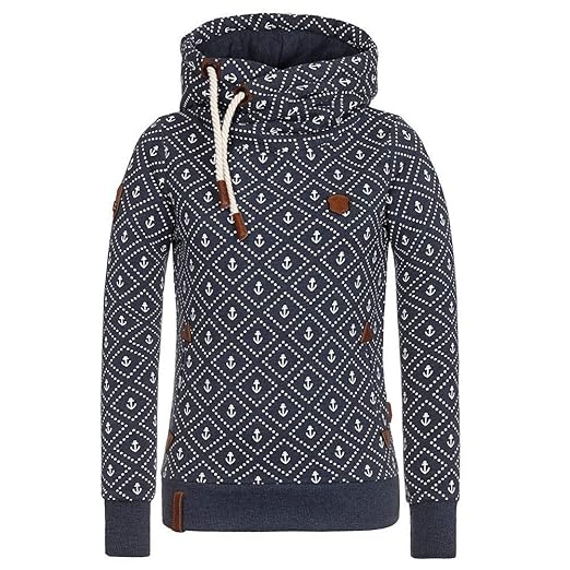 Hoodie Damen Kapuze Lang Kapuzenpullover Langarm Winter Pullover