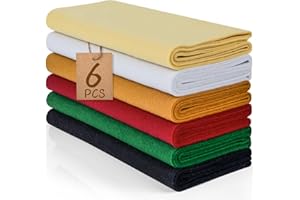 XSEINO 6 Rolls 12"x35" 1.4mm Thick Soft Felt Fabric Sheet 6 Assorted Dunhuang Frescoes Series Colors Felt Pack for DIY Craft Sewing Squares Nonwoven Patchwork