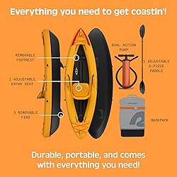 Retrospec Coaster 1 Person Inflatable Kayak, 220lb