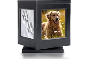 DiDiBirDi Personalized Dog Urn for Ashes, Black Wooden Memorial Keepsake for Cat, Large Funeral Cremation Pet Owner Souvenir 