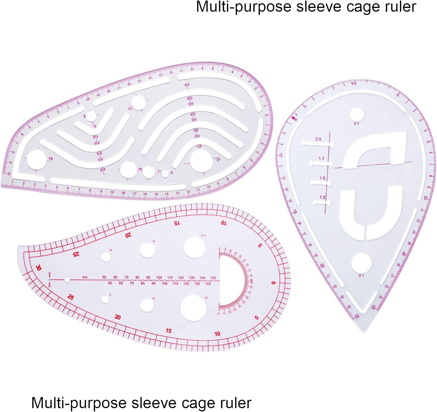 Frienda 9 Styles Fashion Clear Metric Sewing Ruler Set - Image 3
