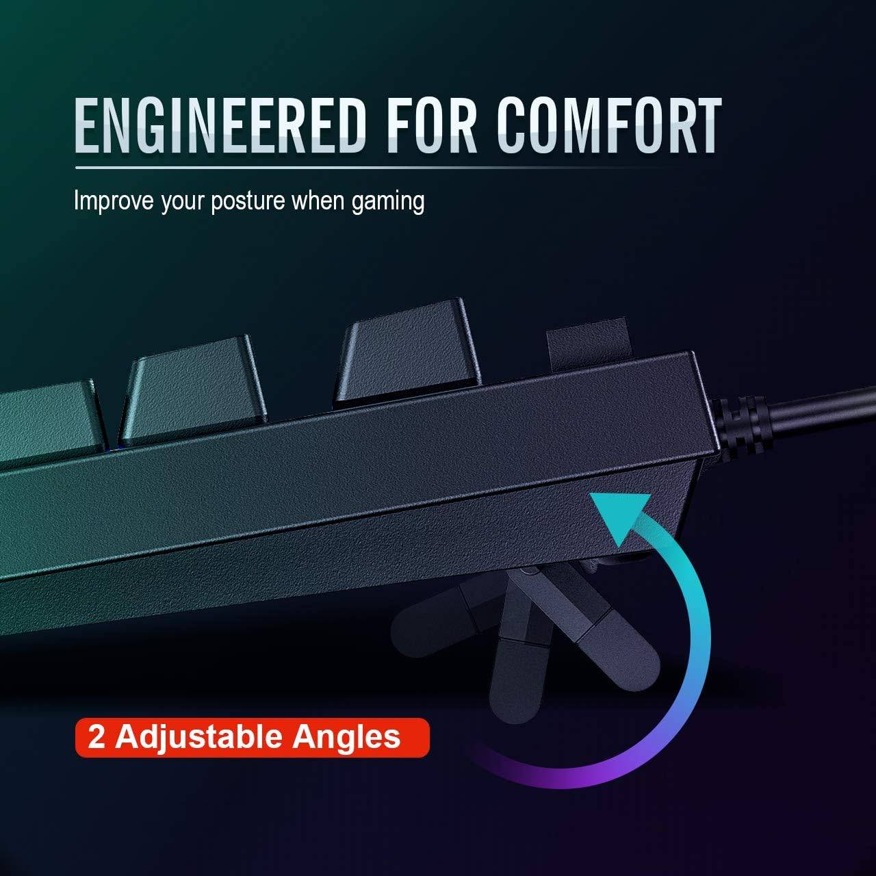 PICTEK RGB Gaming Keyboard, 8 Individual Multimedia Keys, Wired Adjustable Backlight Keyboard with Non-Fading Keycaps, 25 Keys Anti-ghosting, Splash-Proof, Ideal for Windows Mac Gaming: Computers & Accessories