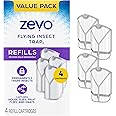 Zevo Flying Insect Refills for Indoor Light Trap: 4 Light Trap Refill Cartridges Capture Fruit Flies, Gnats and Houseflies (4 Cartridges)