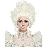 Linfairy 18th Century Short Blonde Wigs Halloween Baroque Wig for Women fits 50s 80s Costume