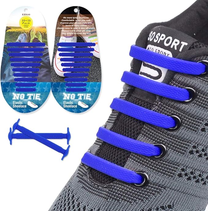 EZIGO Upgraded No Tie Shoelaces Widened Elastic Shoelaces for Adults